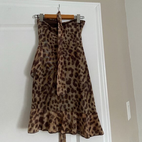 ANIMAL PRINT TULLE SLIP DRESS - Picture 2 of 4